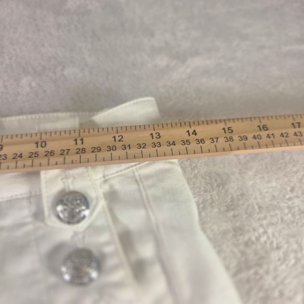 White House Black Market High Rise Wide Leg Sailor Pants White Silver Button 00L - Picture 4 of 11